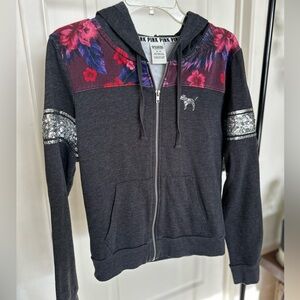 PINK by Victoria’s Secret Sequin Hoodie Zip Up Jacket Medium